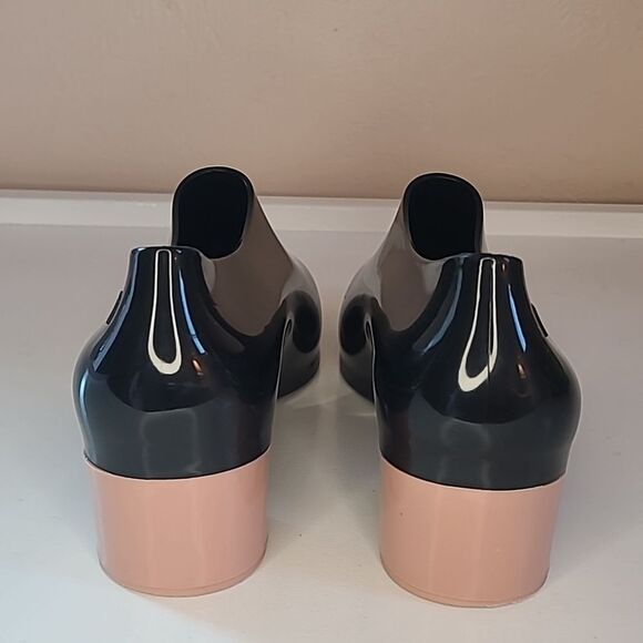 Melissa Mid Espuma Soft Plastic Black with Round Pink Heels Size 6 EU 37 - Picture 6 of 13